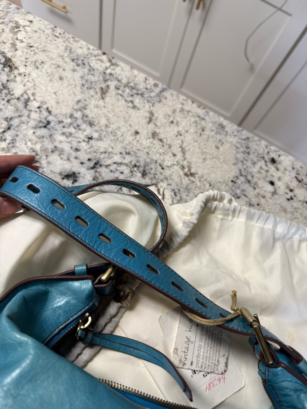 HOBO Blue  Leather Shoulder Hobo Bag - Picture 6 of 9